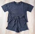 Midnight Acid Wash Short Set