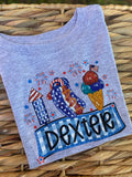 Boys July 4th Custom Name Tee