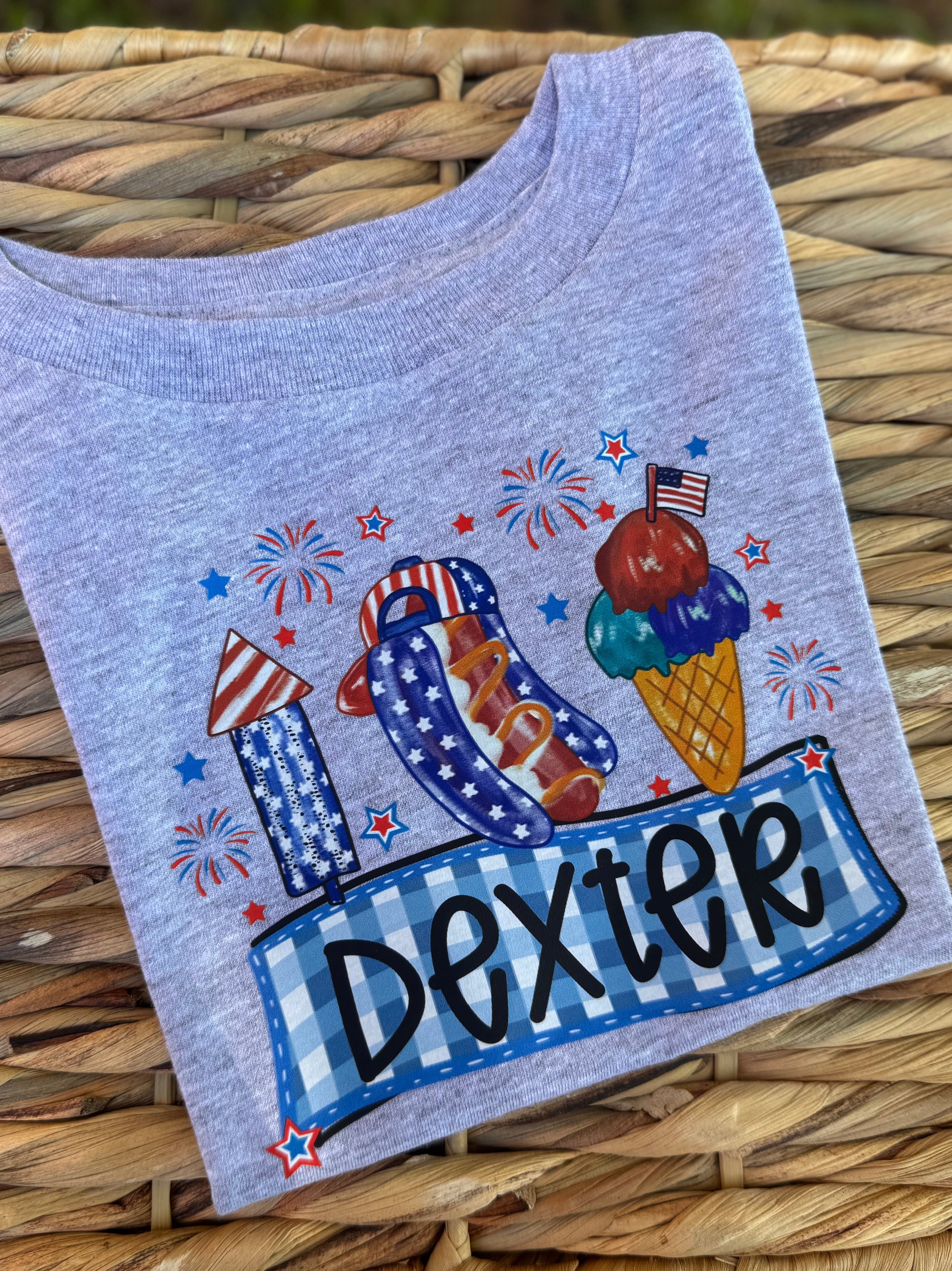 Boys July 4th Custom Name Tee
