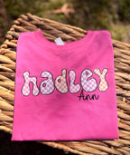 Girls Checkered Name Tee