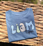 Boys Checkered Name Tee