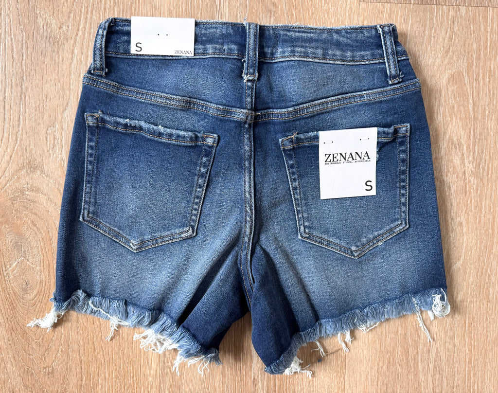 Frayed Hem Denim Shorts