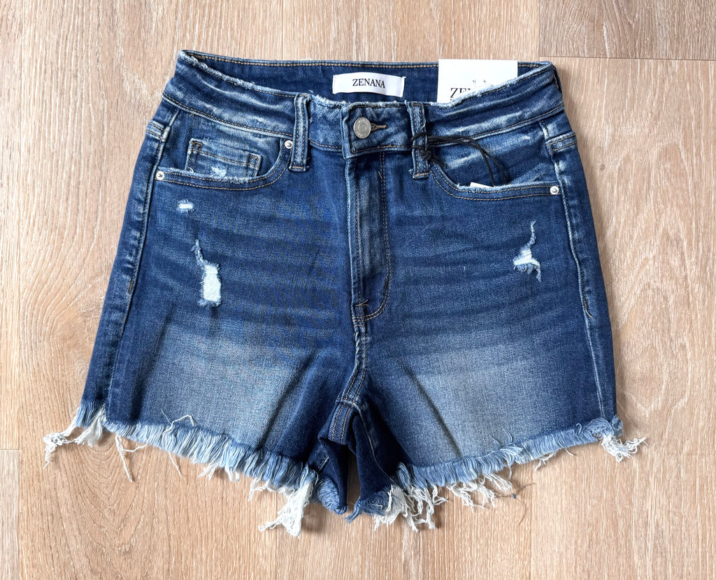 Frayed Hem Denim Shorts