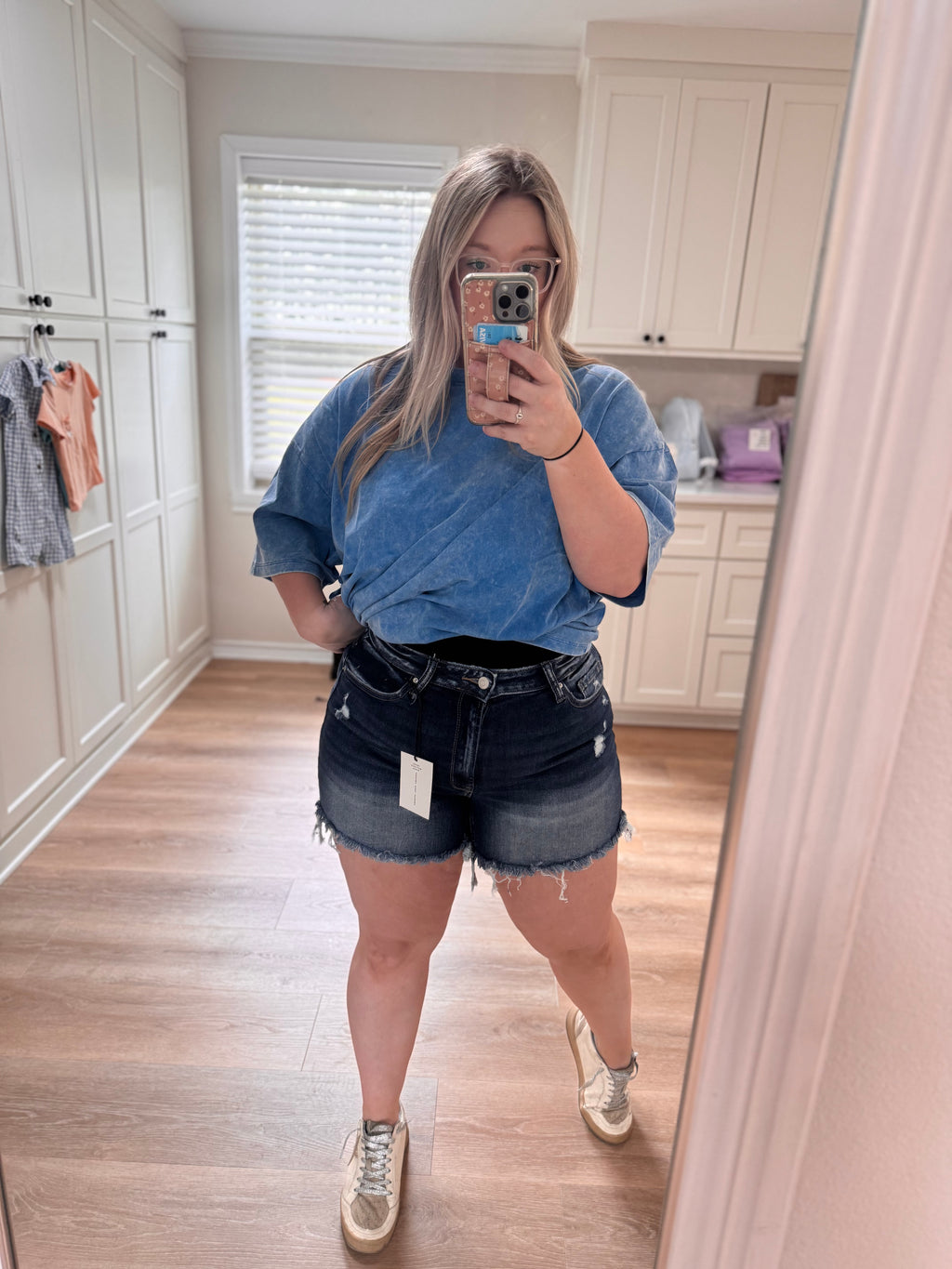 Frayed Hem Denim Shorts