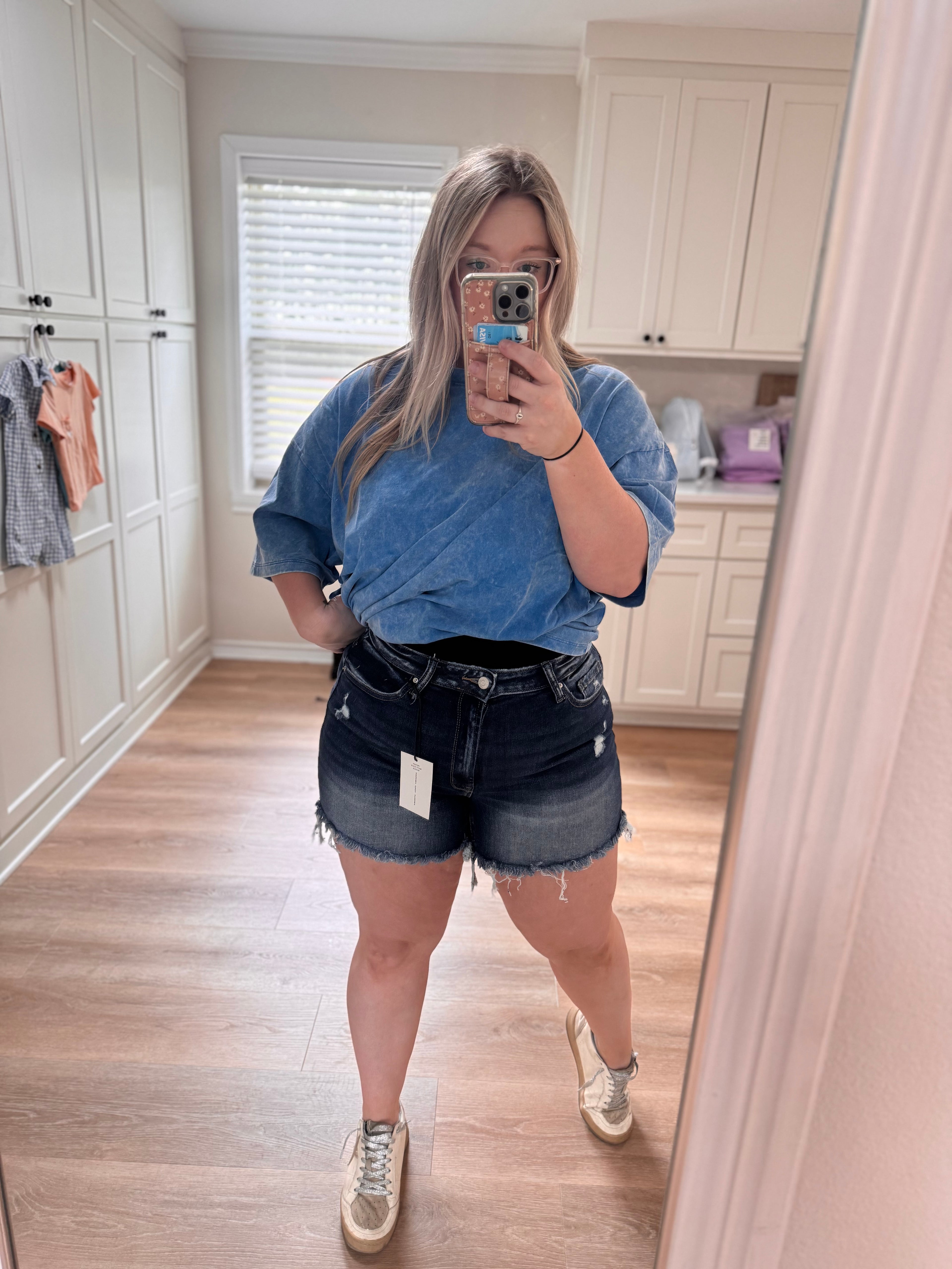 Frayed Hem Denim Shorts