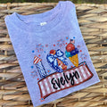 Girls July 4th Custom Name Tee